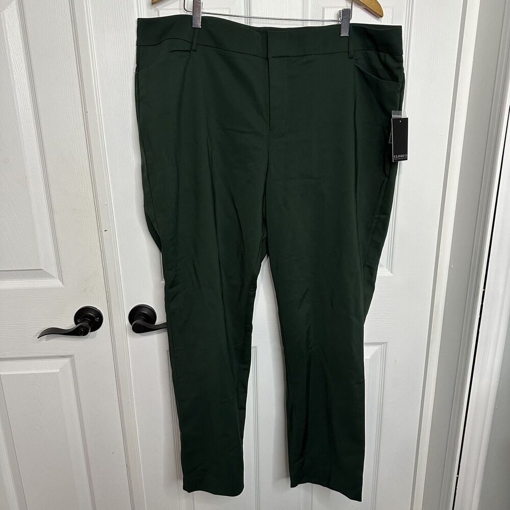 Eloquii Wide Leg Pants in Dark Green